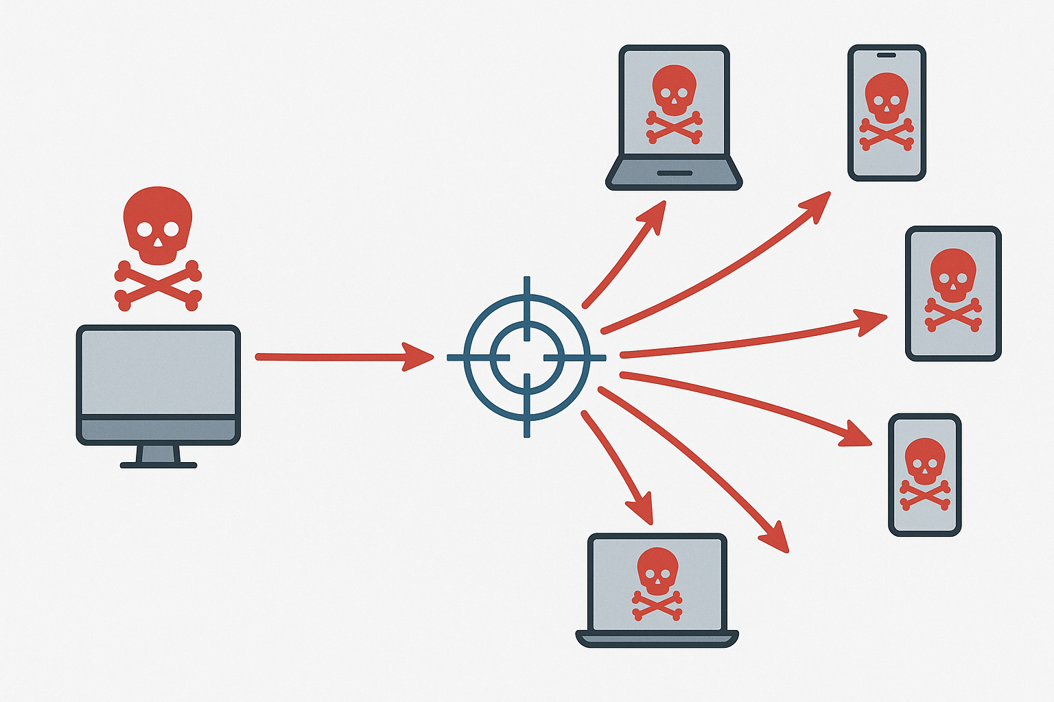 DoS ir DDoS atakų palyginimo schema