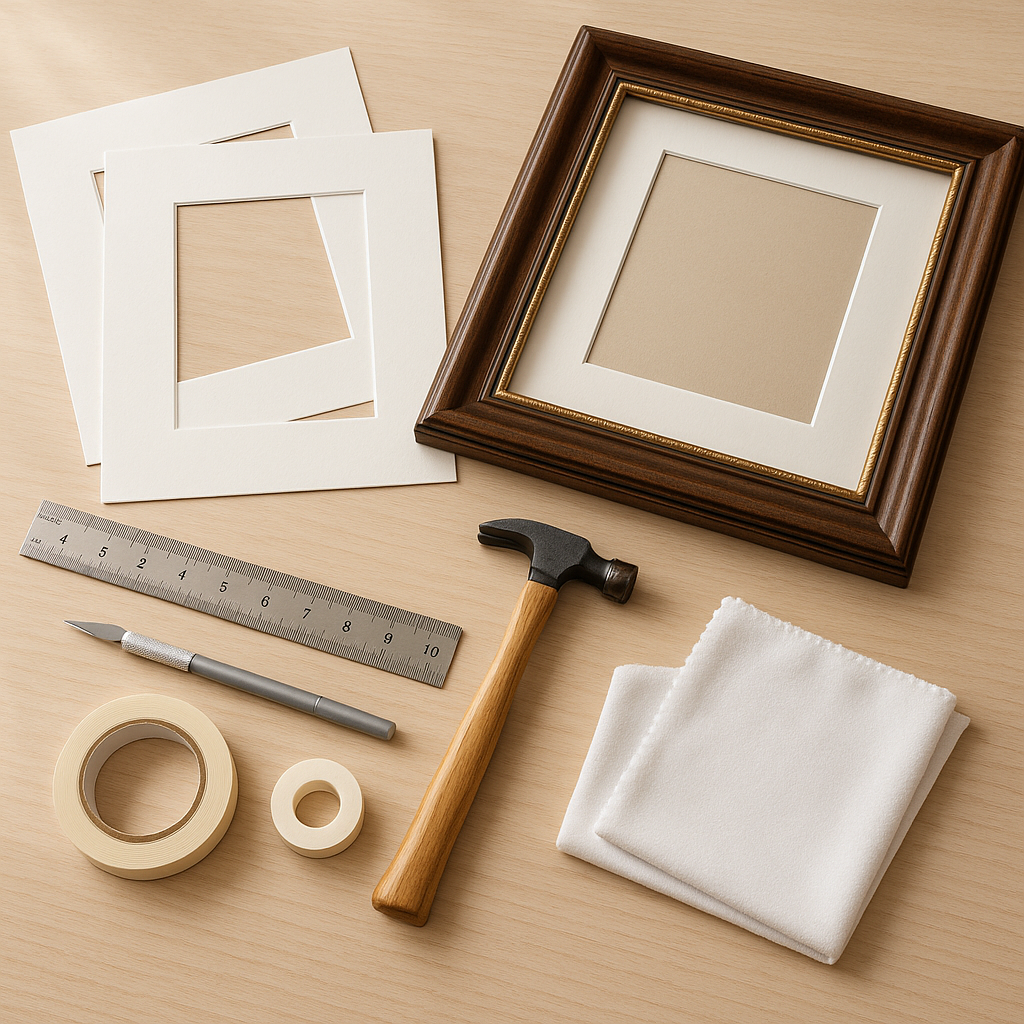 Essential DIY framing supplies and tools for affordable art print framing at home