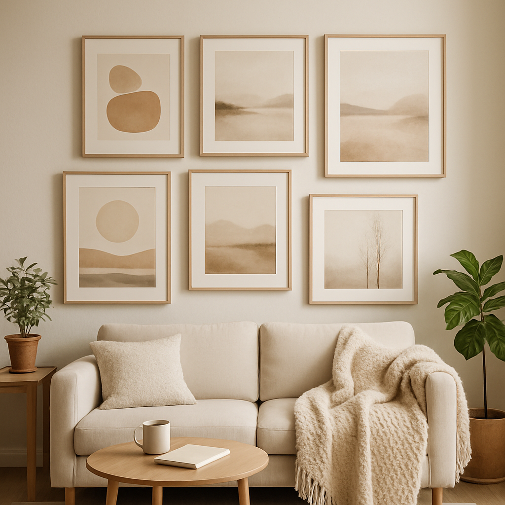 Minimalist wall print evoking mindfulness and tranquility