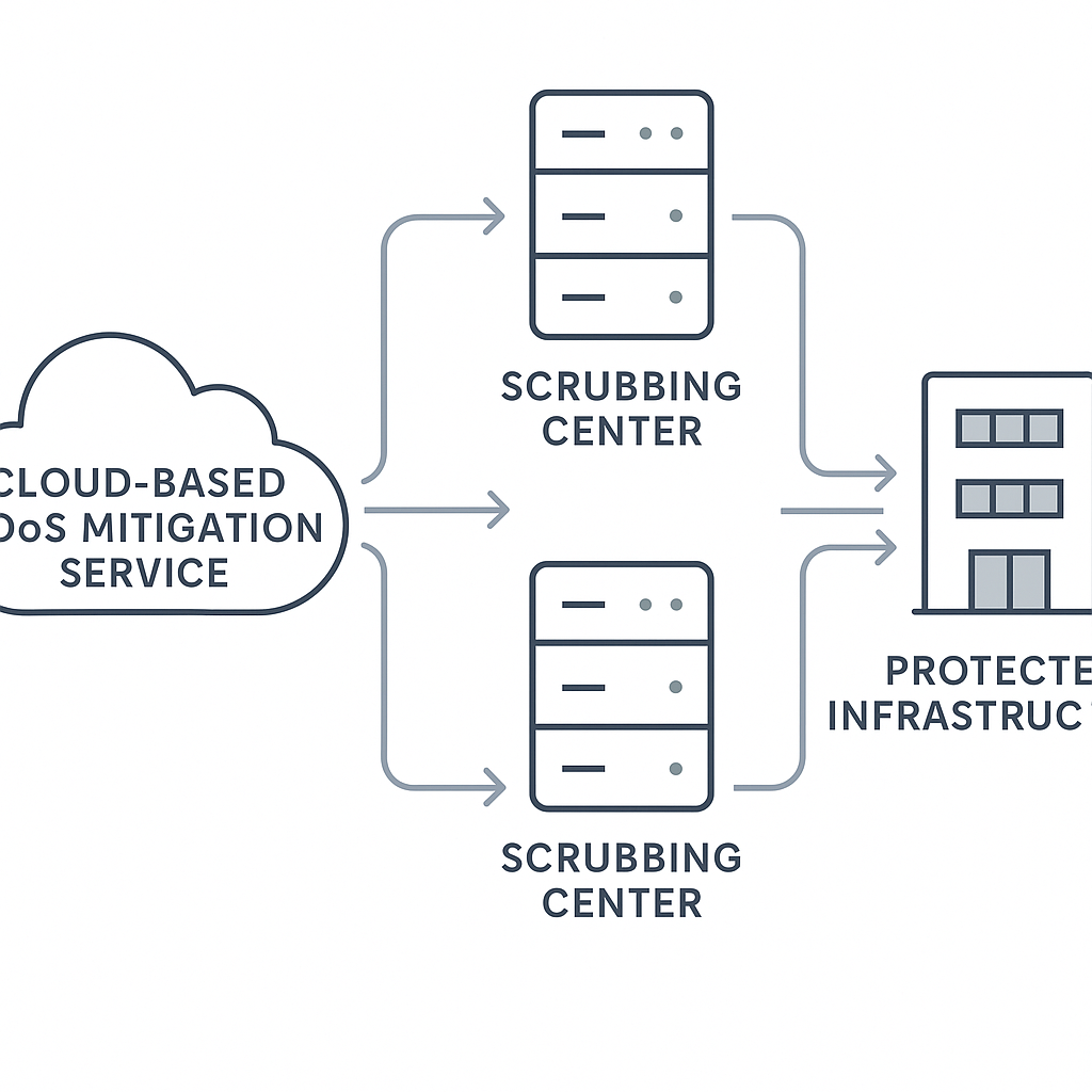 Debesija pagrįstos DDoS sušvelninimo paslaugos schema