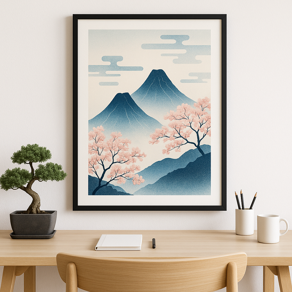 Contemporary wall art inspired by Japanese design principles