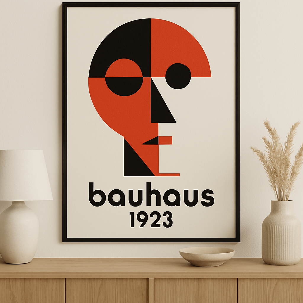 Famous Bauhaus poster by László Moholy-Nagy demonstrating experimental photomontage and modernist graphic design