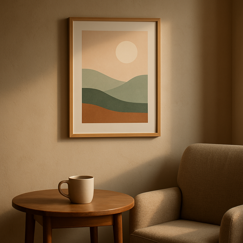 Relaxing decor print creating a calm atmosphere