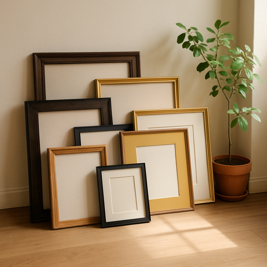 Step by step DIY picture frame assembly process showing proper matting technique
